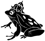 A stamp of a frog wearing a flower hat